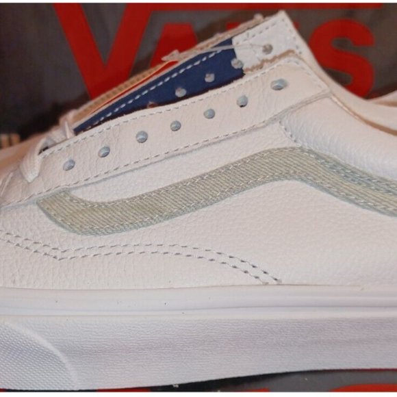 Vans x Men\'s 9/Women\'s 10.5 USPS Old Skool White Denim (leather) VN0A5KRFJZ81 main image 4